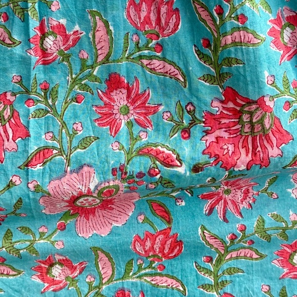 Indian Floral Block Print Dress | Sz OS - Picture 5 of 5